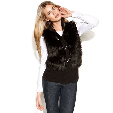 michael kors fake fur vest - Michael Kors black puffer vest.